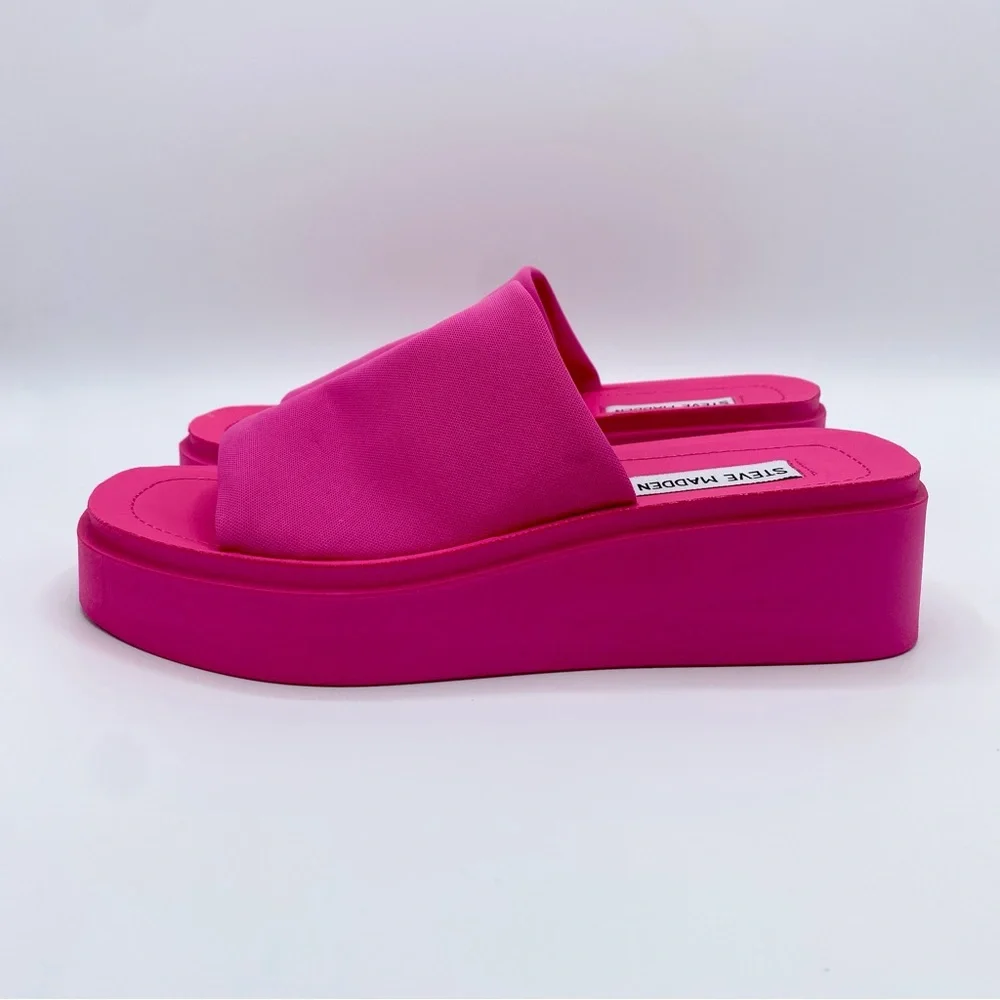 Steve Madden Pink Gimmee Platform Wedge Sandal